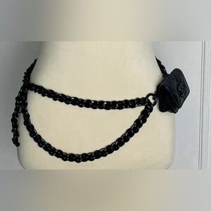 Authentic CHANEL Black Chain Belt